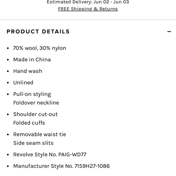 NWT Paige Raundi Black Sweater Dress XS/S - Picture 7 of 7